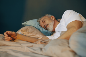 a patient sleeping peacefully at night